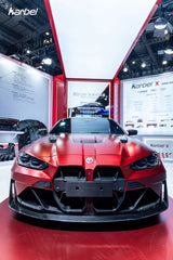 BMW M3 G80 G81 & M4 G82 G83 2021-ON with Aftermarket Parts - X Hood Dry Pre-preg Carbon Fiber from Karbel Carbon