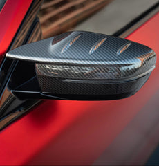 BMW M3 G80 G81 & M4 G82 G83 2021-ON with Aftermarket Parts - X Mirror Caps Dry Pre-preg Carbon Fiber from Karbel Carbon