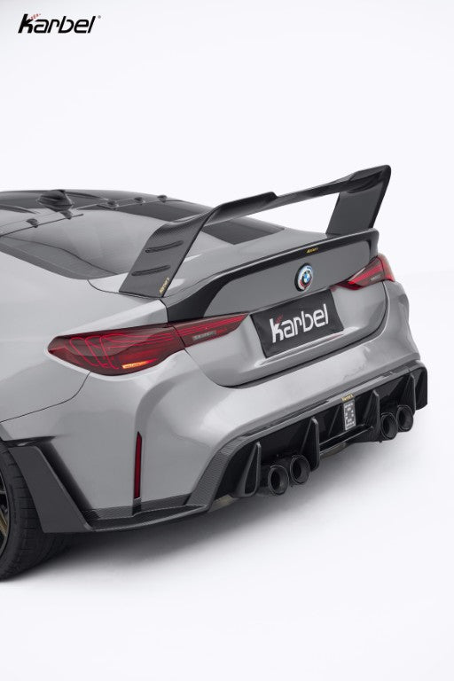 BMW M4 G82 2021-ON &amp; 4 Series G22 430i M440i 2020-ON with Aftermarket Parts - X Rear Trunk Dry Pre-preg Carbon Fiber from Karbel Carbon