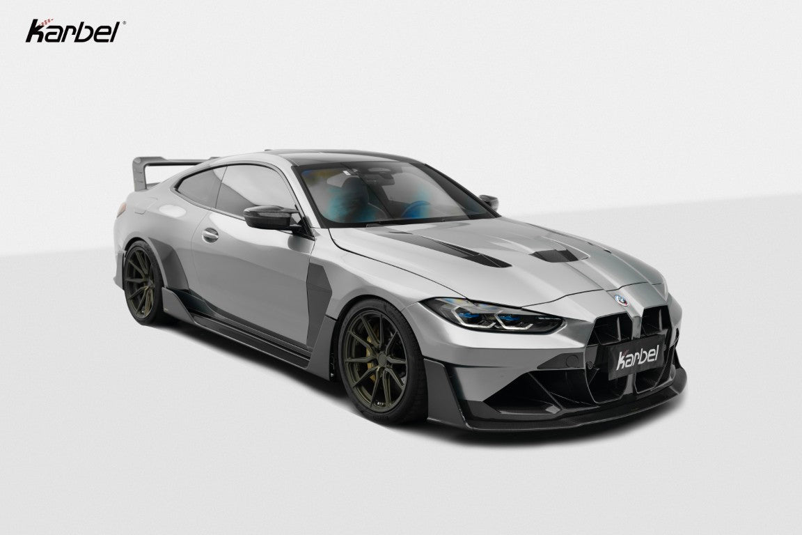 BMW M3 G80 G81 & M4 G82 G83 2021-ON with Aftermarket Parts - X Front Kidney Grill Dry Pre-preg Carbon Fiber from Karbel Carbon