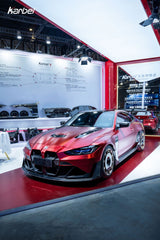 BMW M3 G80 G81 & M4 G82 G83 2021-ON with Aftermarket Parts - X Front Kidney Grill Dry Pre-preg Carbon Fiber from Karbel Carbon