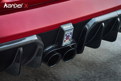 BMW M4 G82 G83 2021-ON with Aftermarket Parts - X Rear Bumper Set Dry Pre-preg Carbon Fiber from Karbel Carbon