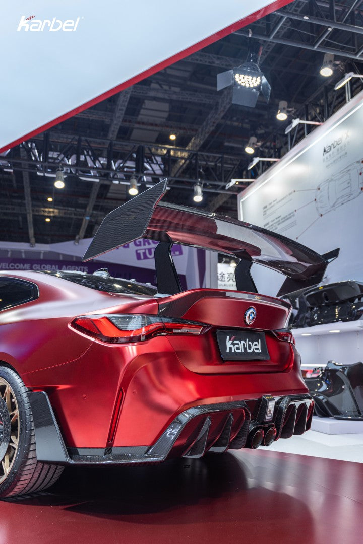 BMW M4 G82 G83 2021-ON with Aftermarket Parts - X Rear Bumper Set Dry Pre-preg Carbon Fiber from Karbel Carbon