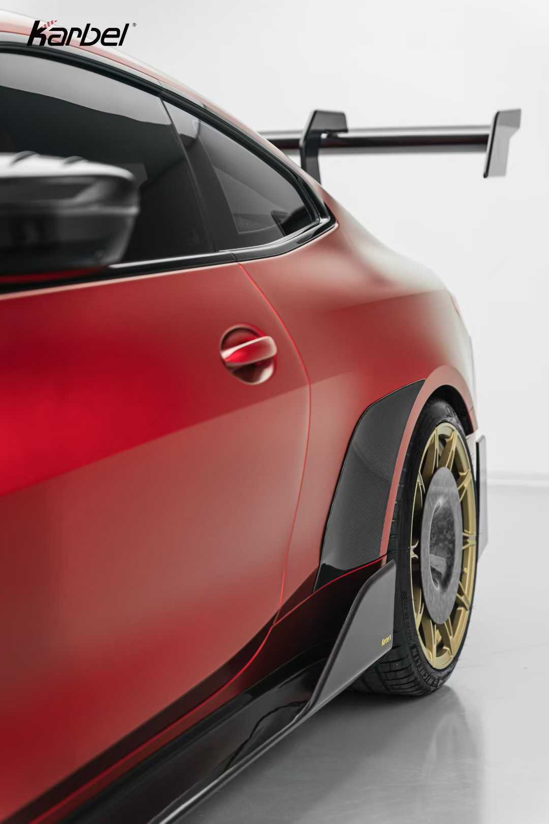 BMW M4 G82 G83 2021-ON with Aftermarket Parts - X Side Skirts Dry Pre-preg Carbon Fiber from Karbel Carbon