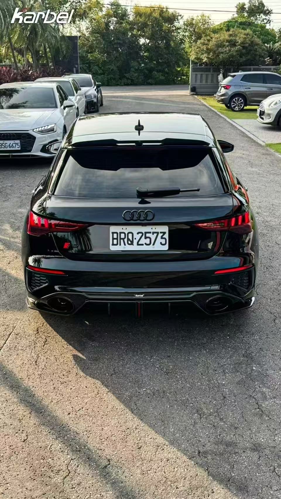 Audi S3 A3 8Y 2021 2022 2023 2024 with Aftermarket Parts - Rear Roof Spoiler Pre-preg Carbon Fiber from Karbel Carbon