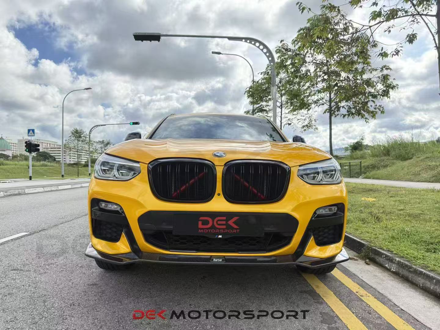 BMW X3 (with M-package bumper) G01 Pre-LCI 2019-2021 & X4 (with M-package bumper) G02 Pre-LCI 2019 2020 2021with Aftermarket Parts - Front Lip Pre-preg Carbon Fiber from Karbel Carbon