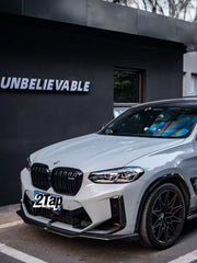 BMW X3M X3MC F97 LCI 2022-ON & X4M X4MC F98 LCI 2022-ON with Aftermarket Parts - Front Lip Pre-preg Carbon Fiber from Karbel Carbon