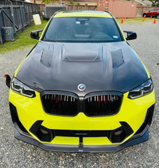BMW X3M X3MC F97 LCI 2022-ON & X4M X4MC F98 LCI 2022-ON with Aftermarket Parts - Front Lip Pre-preg Carbon Fiber from Karbel Carbon