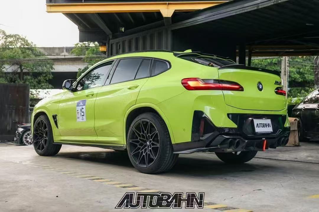 BMW X4M X4MC F98 (Fits Both Pre-LCI & LCI) 2019 2020 2021 2022 2023 2024 & X4 G02 (Fits Both Pre-LCI & LCI) 2019 2020 2021 2022 2023 2024 with Aftermarket Parts - Rear Roof Spoiler Pre-preg Carbon Fiber from Karbel Carbon