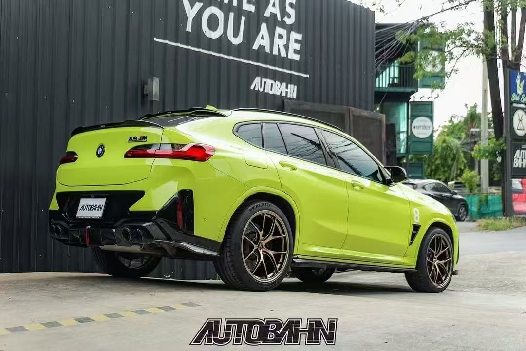BMW X4M X4MC F98 LCI 2022-ON with Aftermarket Parts - Rear Diffuser & Canards Pre-preg Carbon Fiber from Karbel Carbon