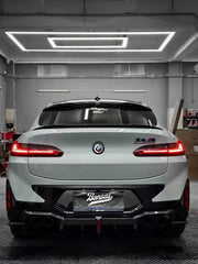 BMW X4M X4MC F98 LCI 2022-ON with Aftermarket Parts - Rear Diffuser & Canards Pre-preg Carbon Fiber from Karbel Carbon