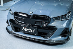 BMW i5 xDrive40 / i5 eDrive40 (with M-package bumper, does not fit base mode) / i5 M60 G60 G61 2024-ON & 5 Series 540i xDrive / 530i xDrive / 530i (with M-package bumper, does not fit base model) / 550e xDrive G60 G61 2024-ON with Aftermarket Parts - V1 Style Pre-preg Carbon Fiber Front Lip from Karbel Carbon