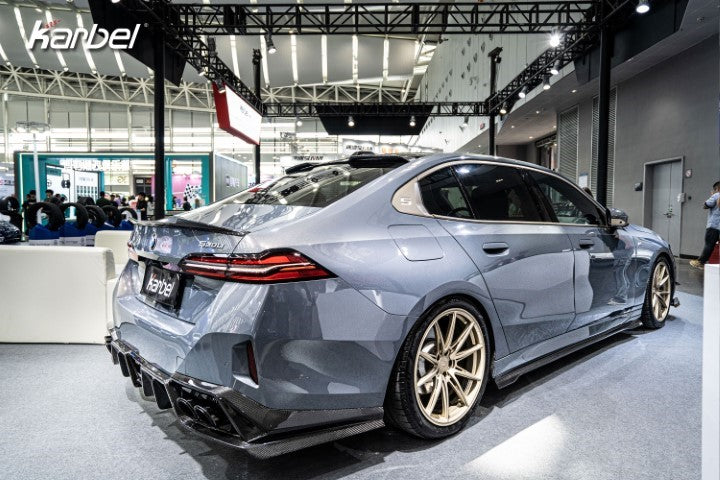 BMW i5 xDrive40 / i5 eDrive40 (with M-package bumper, does not fit base mode) / i5 M60 G60 G61 2024-ON & 5 Series 540i xDrive / 530i xDrive / 530i (with M-package bumper, does not fit base model) / 550e xDrive G60 G61 2024-ON with Aftermarket Parts - Pre-preg Carbon Fiber Rear Roof Spoiler from Karbel Carbon