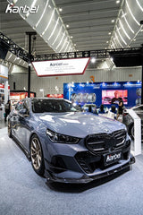 BMW i5 xDrive40 / i5 eDrive40 (with M-package bumper, does not fit base mode) / i5 M60 G60 G61 2024-ON & 5 Series 540i xDrive / 530i xDrive / 530i (with M-package bumper, does not fit base model) / 550e xDrive G60 G61 2024-ON with Aftermarket Parts - V1 Style Pre-preg Carbon Fiber Front Lip from Karbel Carbon