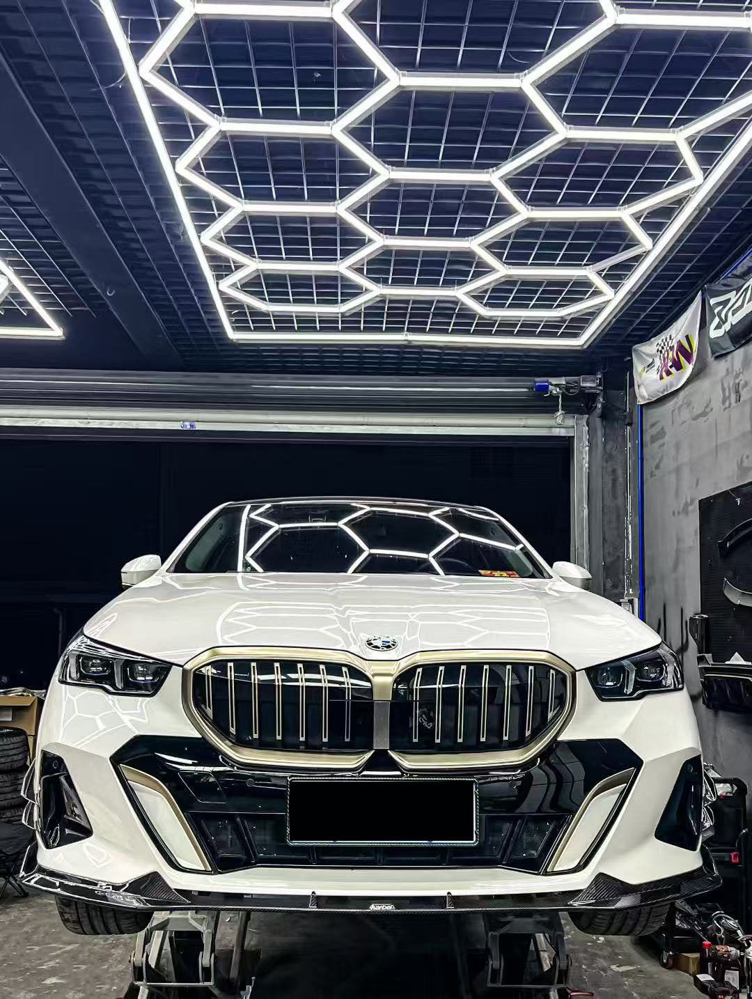BMW i5 xDrive40 / i5 eDrive40 (with M-package bumper, does not fit base mode) / i5 M60 G60 G61 2024-ON & 5 Series 540i xDrive / 530i xDrive / 530i (with M-package bumper, does not fit base model) / 550e xDrive G60 G61 2024-ON with Aftermarket Parts - V1 Style Pre-preg Carbon Fiber Front Lip from Karbel Carbon