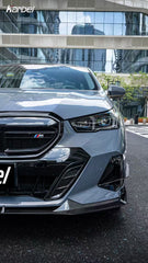 BMW i5 xDrive40 / i5 eDrive40 (with M-package bumper, does not fit base mode) / i5 M60 G60 G61 2024-ON & 5 Series 540i xDrive / 530i xDrive / 530i (with M-package bumper, does not fit base model) / 550e xDrive G60 G61 2024-ON with Aftermarket Parts - V1 Style Pre-preg Carbon Fiber Front Lip from Karbel Carbon