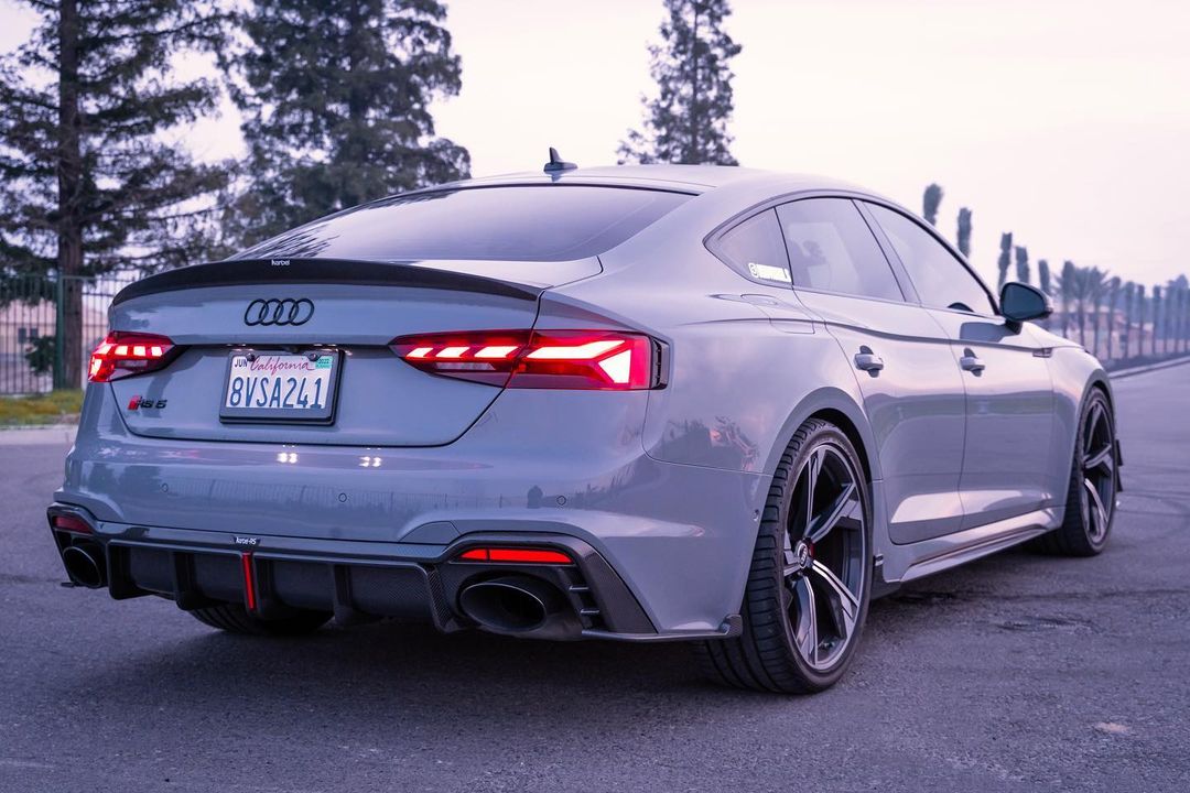 Audi RS5 B9.5 2020 2021 2022 2023 2024 2025 with Aftermarket Parts - Side Skirt Extension Trim Dry Pre-preg Carbon Fiber from Karbel Carbon