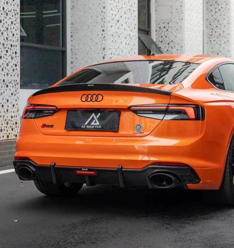 Karbel Carbon V1 Rear Lip Spoiler for Audi RS5 S5 A5 B9 B9.5 2017-Early 2025 Sedan Sportback Dry Pre-preg Carbon Fiber