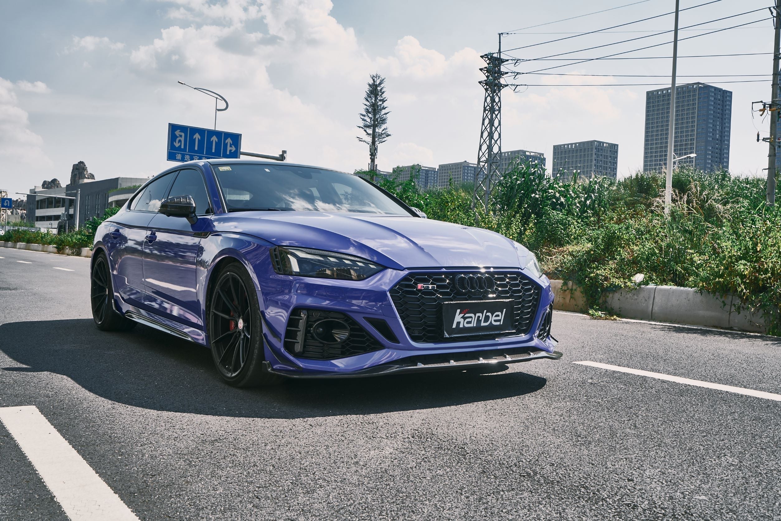 Audi RS5 S5 A5 B9 B9.5  2017-ON with Aftermarket Parts - Eyebrows Eyelids Pre-preg Carbon Fiber from Karbel Carbon