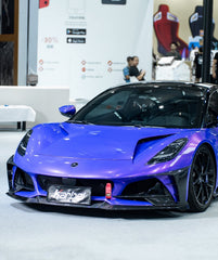 Lotus Emira 3.6 V6 2.0 Four-cylinder 2022 2023 2024 with Aftermarket Parts - V1 Front Lip Pre-preg Carbon Fiber from Karbel Carbon