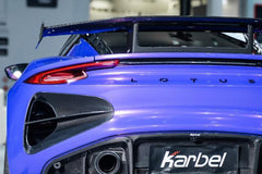 Lotus Emira 3.6 V6 2.0 Four-cylinder 2022-ON with Aftermarket Parts - Pre-preg Carbon Fiber Rear Bumper Vent Trim from Karbel Carbon