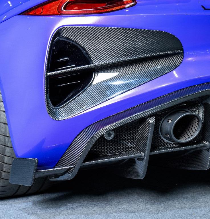 Lotus Emira 3.6 V6 2.0 Four-cylinder 2022-ON with Aftermarket Parts - Pre-preg Carbon Fiber Rear Bumper Vent Trim from Karbel Carbon
