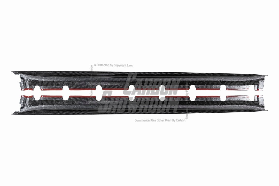 Porsche 718 Cayman / Boxster / GTS / GT4 / Spyder 2017-ON with Aftermarket Parts - Side Skirts Double-sided Pre-preg Carbon Fiber from Karbel Carbon