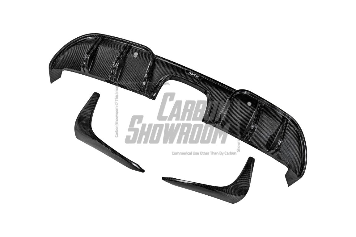 Porsche 718 Cayman / Boxster / GTS 2017 2018 2019 2020 2021 2022 2023 2024 with Aftermarket Parts - Rear Diffuser & Canards Pre-preg Carbon Fiber from Karbel Carbon