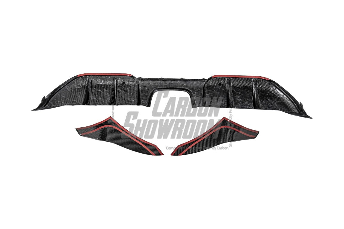 Porsche 718 Cayman / Boxster / GTS 2017 2018 2019 2020 2021 2022 2023 2024 with Aftermarket Parts - Rear Diffuser & Canards Pre-preg Carbon Fiber from Karbel Carbon