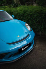 Porsche 911 991.2 GT3 2018 2019 with Aftermarket Parts - Front Canards Pre-preg Carbon Fiber from Karbel Carbon