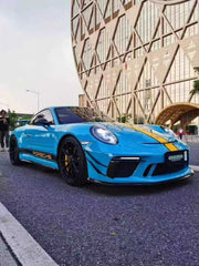 Porsche 911 991.2 GT3 2018 2019 with Aftermarket Parts - Side Skirts Pre-preg Carbon Fiber from Karbel Carbon