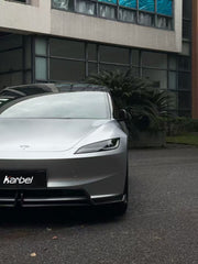  Tesla Model 3 Highland 2024-ON with Aftermarket Parts - Front Lip Dry Pre-preg Carbon Fiber/FRP from Karbel Carbon