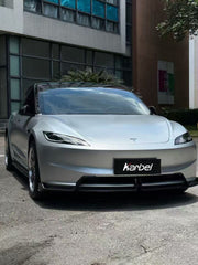  Tesla Model 3 Highland 2024-ON with Aftermarket Parts - Front Lip Dry Pre-preg Carbon Fiber/FRP from Karbel Carbon
