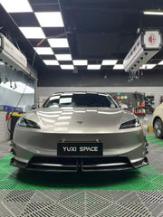 Tesla Model 3 Highland 2024-ON with Aftermarket Parts - Front Lip Pre-preg Carbon Fiber from Karbel Carbon