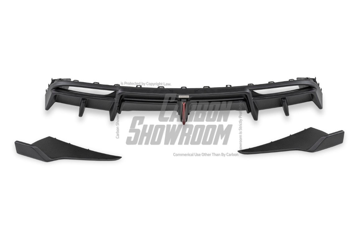Tesla Model 3 Highland / Performance 2024-ON with Aftermarket Parts - With Light Style Rear Diffuser & Canards Dry Pre-preg Carbon Fiber/FRP from Karbel Carbon