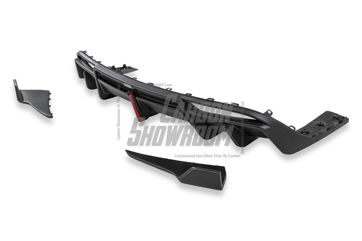 Tesla Model 3 Highland / Performance 2024-ON with Aftermarket Parts - With Light Style Rear Diffuser & Canards Dry Pre-preg Carbon Fiber/FRP from Karbel Carbon