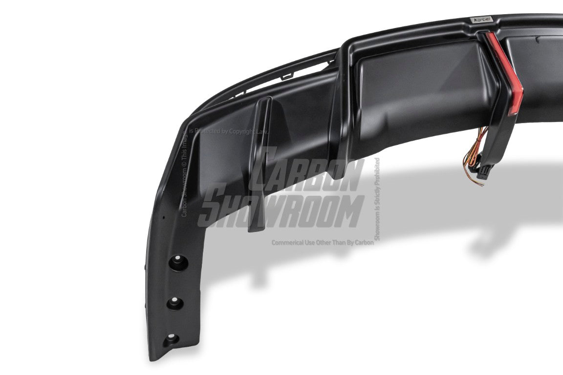 Tesla Model 3 Highland / Performance 2024-ON with Aftermarket Parts - With Light Style Rear Diffuser & Canards Dry Pre-preg Carbon Fiber/FRP from Karbel Carbon