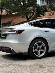 Tesla Model 3 Highland / Performance 2024-ON with Aftermarket Parts - V2 Style Rear Spoiler Dry Pre-preg Carbon Fiber/FRP from Karbel Carbon