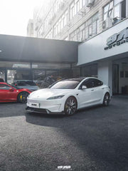 Tesla Model 3 Highland Performance 2024-ON with Aftermarket Parts - Front Lip Pre-preg Carbon Fiber/FRP from Karbel Carbon