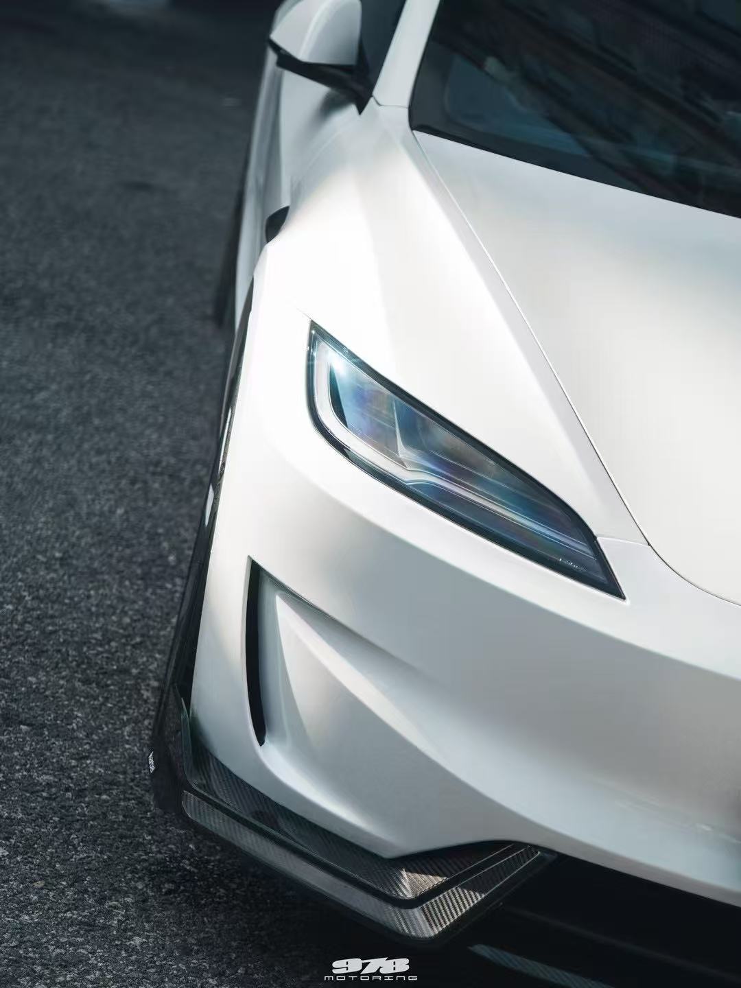 Tesla Model 3 Highland Performance 2024-ON with Aftermarket Parts - Front Lip Pre-preg Carbon Fiber/FRP from Karbel Carbon