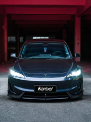 Tesla Model 3 Highland Performance 2024-ON with Aftermarket Parts - Front Lip Pre-preg Carbon Fiber/FRP from Karbel Carbon