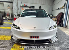 Tesla Model 3 Highland Performance 2024-ON with Aftermarket Parts - Front Lip Pre-preg Carbon Fiber/FRP from Karbel Carbon