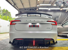 Tesla Model 3 Highland / Performance 2024-ON with Aftermarket Parts - V1 GT Style Rear Wing Dry Pre-preg Carbon Fiber/FRP from Karbel Carbon