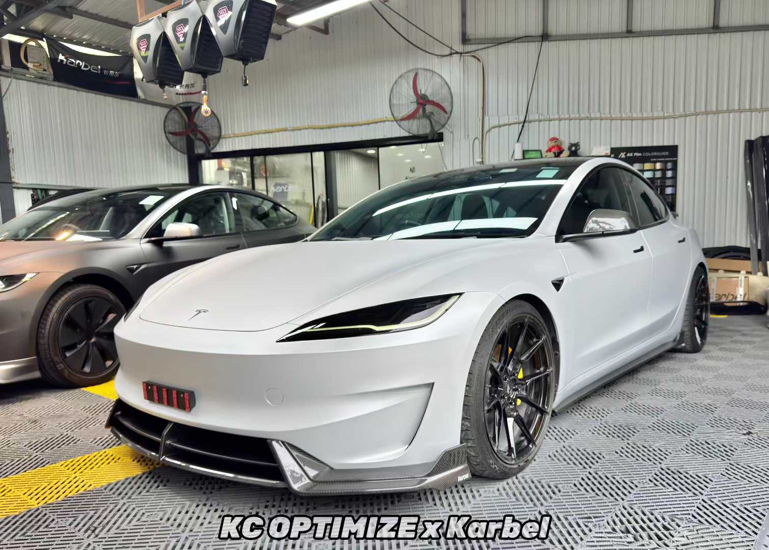 Tesla Model 3 Highland / Performance 2024-ON with Aftermarket Parts - Side Skirts Pre-preg Carbon Fiber from Karbel Carbon