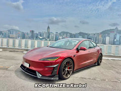 Tesla Model 3 Highland Performance 2024-ON with Aftermarket Parts - Front Canards & Upper Valences Pre-preg Carbon Fiber/FRP from Karbel Carbon