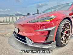 Tesla Model 3 Highland Performance 2024-ON with Aftermarket Parts - Front Lip Pre-preg Carbon Fiber/FRP from Karbel Carbon