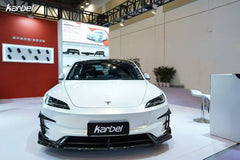 Tesla Model 3 Highland Performance 2024-ON with Aftermarket Parts - Front Lip Pre-preg Carbon Fiber/FRP from Karbel Carbon