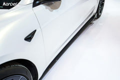 Tesla Model 3 Highland / Performance 2024-ON with Aftermarket Parts - Side Skirts Pre-preg Carbon Fiber from Karbel Carbon