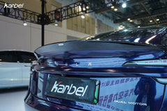 Tesla Model 3 Highland / Performance 2024-ON with Aftermarket Parts - V2 Style Rear Spoiler Pre-preg Carbon Fiber from Karbel Carbon