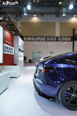 Tesla Model 3 Highland / Performance 2024-ON with Aftermarket Parts - V2 Style Rear Spoiler Pre-preg Carbon Fiber from Karbel Carbon